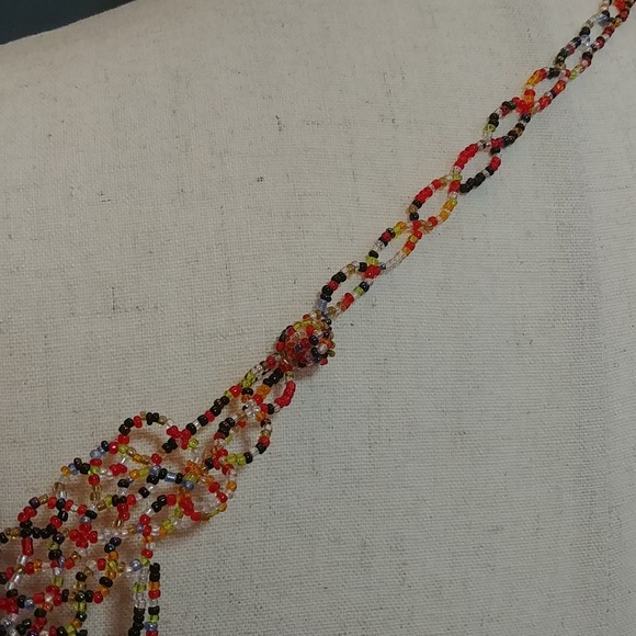 Hand Made Beaded Belt Adjustable Boho Hippie Festival Multi Colour - Picture 5 of 6